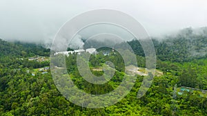 Geothermal power station. Philippines, Mindanao. Apo mountain.