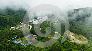 Geothermal power station. Philippines, Mindanao. Apo mountain.