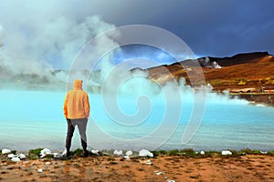 Geothermal region of Hverir in Iceland