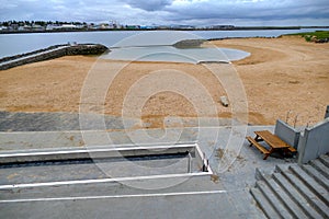 Geothermal sea spa in Nautholsvik Raykjavik Iceland