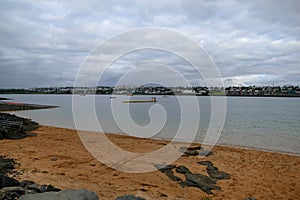 Geothermal sea spa in Nautholsvik Raykjavik Iceland