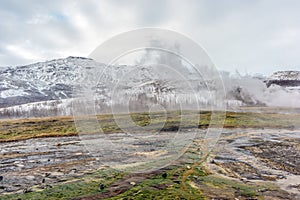 Geothermal Vents Geysir Iceland