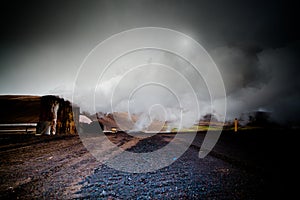 Geothermally active ground in hverir iceland