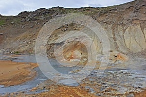 Geothermic landscape on the reykjanes peninsula