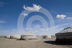 Ger Camp in Gobi Desert photo