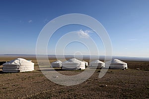 Ger camp in the Mongolian steppe