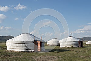 A Ger camp in Gurvanbulag in Mongolian