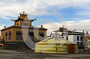 A Ger in Monastery in Mongolia