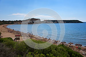 Gerakas beach on Zakynthos island, Greece. Protected nesting site of Caretta Caretta turtle.