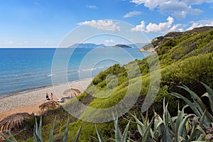 Gerakas beach on Zakynthos island, Greece. Protected nesting site of Caretta Caretta turtle.