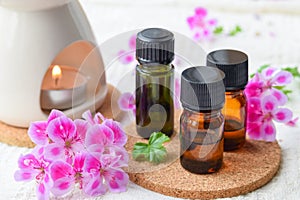 Geranium essential oils for aromatherapy treatment