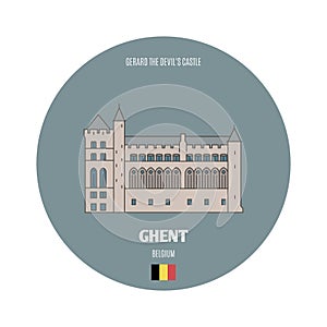 Gerard the Devils Castle in Ghent, Belgium. Architectural symbols of European cities
