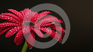 Gerber daisy macro with droplets