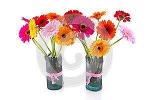 Gerber flowers in vases