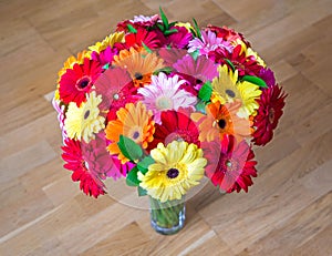 Gerbera daisy bouquet in glass vase