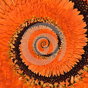 Gerbera flower infinity spiral abstract background