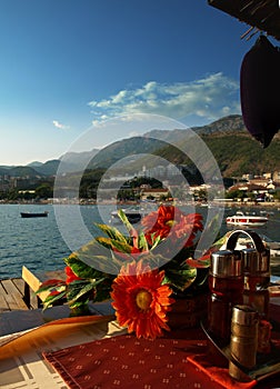 Gerbera on the table