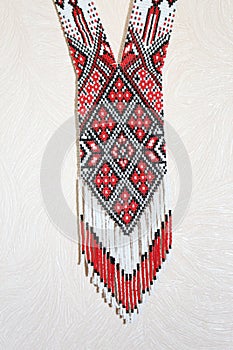Gerdan is a women`s beaded jewelry. Ukrainian women use folk patterns, ancient symbols when weaving gerdans.