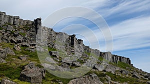 Gerduberg Cliffs on the Snaefellsness Peninsula Close up