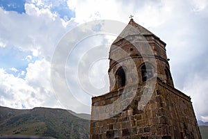 Gergeti church. Cminda Sameba, Stepantsminda. Georgia photo