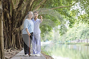 Geriatric mental health nurses assess the mental health status of elderly patients