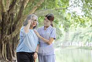 Geriatric mental health nurses assess the mental health status of elderly patients