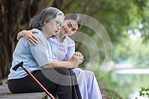 Geriatric mental health nurses assess the mental health status of elderly patients