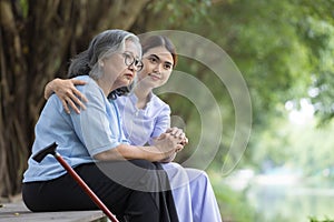 Geriatric mental health nurses assess the mental health status of elderly patients