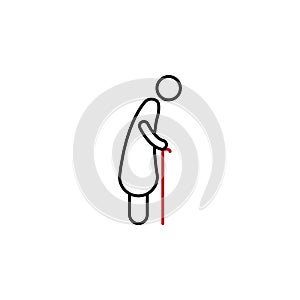 Geriatrics 2 colored line icon. Simple colored element illustration. Geriatrics icon design from medicine set