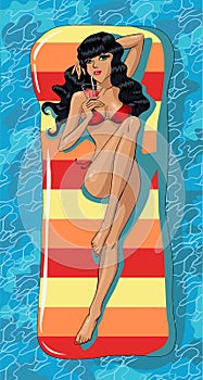 The gerl at the swimmingpool