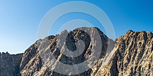 Gerlachovský štít a Zadný Gerlach z vrcholu Východnej Vysokej vo Vysokých Tatrách na Slovensku