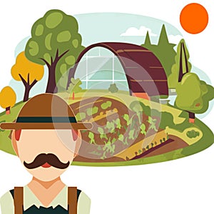German agroforestry farmer vector design illustration photo