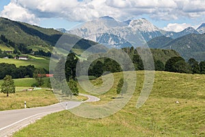 German Alpine road near Bavarian Berchtesgaden