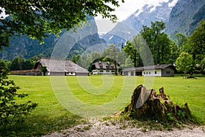 German Alps in Koningssee. Rural landscape.