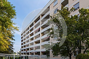 German Architecture Apartment Building Complex Modern Balconies Expensive