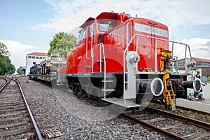 German armoured military vehicles from Bundeswehr, stands on a train waggon