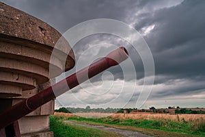 German artillery battery in Longues-sur-Mer, Normandy, France