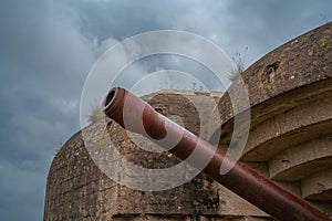 German artillery battery in Longues-sur-Mer, Normandy, France