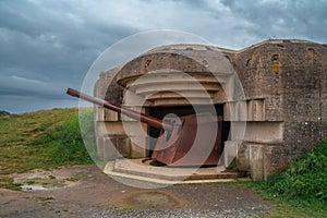 German artillery battery in Longues-sur-Mer, Normandy, France