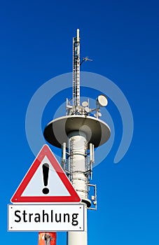 German Attention radiation transmitter mast