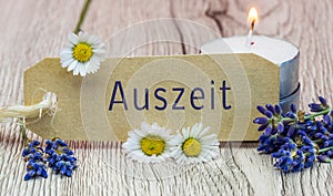 German Auszeit Sign wellness background