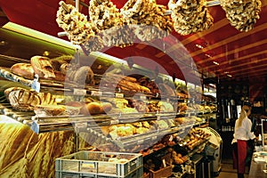 German bakery with breads and pastry