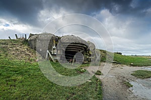 German battery, bunkers and guns in Normandy