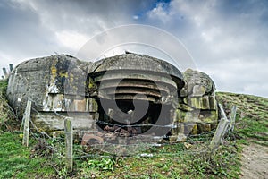 German battery, bunkers and guns in Normandy