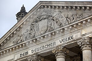 Front facade German Bundestag in Berlin