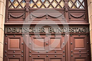 German bundestag door sign berlin germany