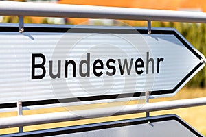 German Bundeswehr sign near a barrack photo