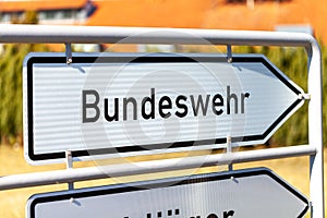 German Bundeswehr sign near a barrack photo