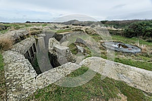 German bunkers of Longues sur Mer. Normandy, France