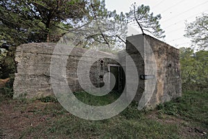 German bunkers from the Second World War. North East Italy.